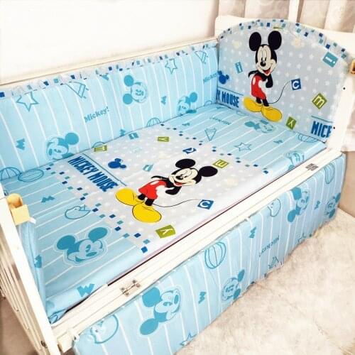 6pcs Multi-functional cama infantil Baby Safe Baby Bed Bumpers Crib Bedding Set for Girls Boys (4bumper+sheet+pillowcase)
