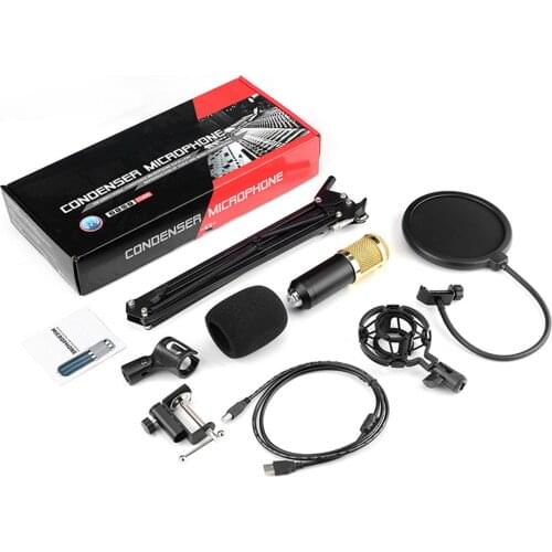 USB Condenser Microphone RGB Colorful Lights Microphone with Scissor Arm Computer PC Plug & Play Microphone for Recording Live