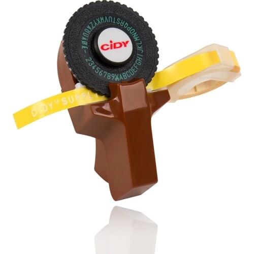 Brown Color for MOTEX E101 label printer with 9mm label Tape DIY Manual label maker Typewriter for dymo embossing label maker