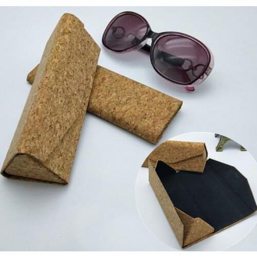 Fashion Wood Grain Glasses Personality Sunglasses Spectacle Case Glasses Cases Folding Box Sunglasses Cover Cork