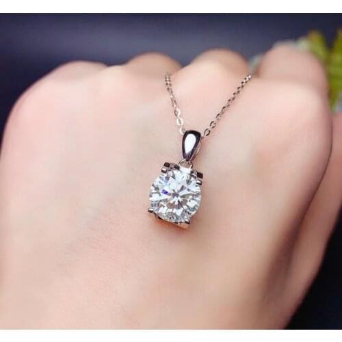 Fashion shiny moissanite pendant for women silver necklace vvs purity birthday party gift girlfriend present free shipping fine