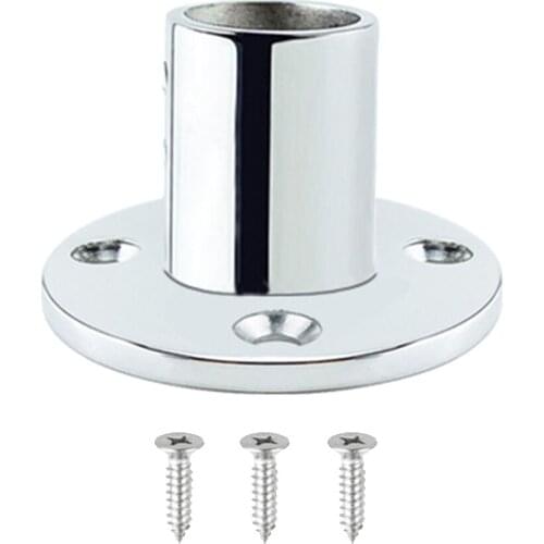 Marine Durable Solid SS 316 Hand Rail Fitting Round Base for 22/25mm Pipe Tube