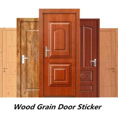 Wood Grain Door Sticker Self-adhesive Waterproof Wallpaper Room Decoration Wardrobe Cabinet Renovation Home Design Wall Decals