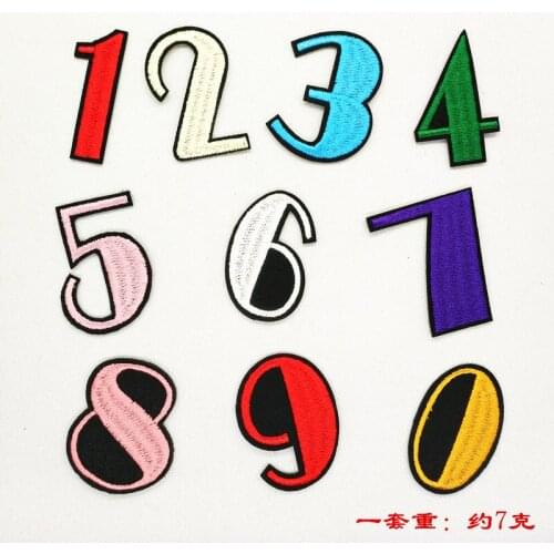 50pcs/Lot Embroidery Patches Letters Clothing Decoration Accessories Digital One Two Three Diy Iron Heat Transfer Applique