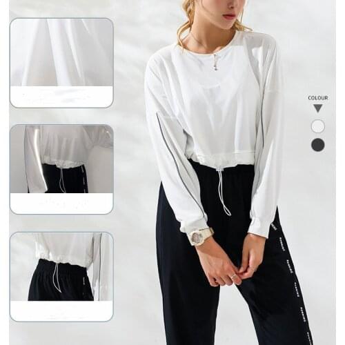 New Style Luminous Fitness Suit Womens Tight and Sexy Fitness Long Sleeve T-shirts Running Training Quick dry Clothes Autumn