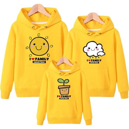 Family Matching Autumn Winter Mother Daughter Sweatshirt Cotton Mom Daughter boy girl Hoodies Fashion Family Matching Outfit
