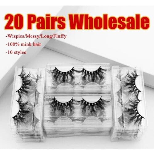 Wholesale 20 pairs/lot 5D Mink Lashes 25mm Handmade Dramatic Lashes 10 Styles 3D Mink Lashes
