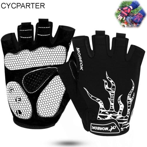 MOREOK Fingerless Gloves Cycling Gloves Half Finger Mens Womens Biking Glove Bicycle Gloves Gel Pad Anti-Slip Motorcycle Gloves