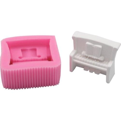 Piano Cake Decoration Mold Chocolate Jelly Pudding Mold Liquid Silicone Mould L143