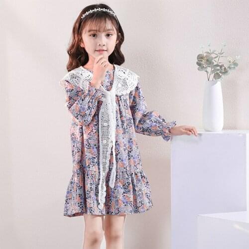 Girl Dress Kids Baby Gown 2021 Lovely Spring Autumn Toddler School Uniform Dresses Christmas Cotton Children Clothing