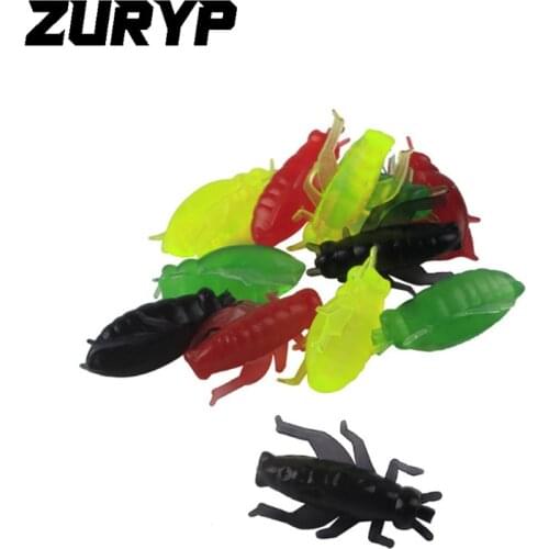 ZURYP 20PCS Lightweight Grasshopper 21mm 0.7g Soft Insect Bait Floating Cricket Artificial Fishing Lures Wobblers Silicone Bait