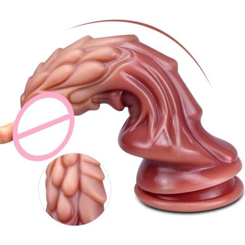 19CM Realistic Silicone Dildos Dragon Shape Anal Orgasm Penis Dildo Huge Cock Big Dick Women Masturbation Sex Toys for Lesbian