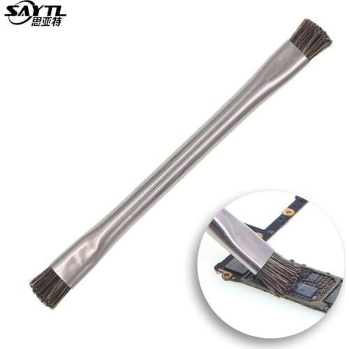 SAYTL Anti-static Brush Metal handle durable ESD Safe Motherboard Cleaning Tools For Mobile Phone PCB Electronic Repair Tools
