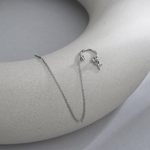 A Girl' Korean Fashion Earrings Star Clip Earrings for Women New Tassel Long Earrings Without Ear Hole Jewelry Accessories