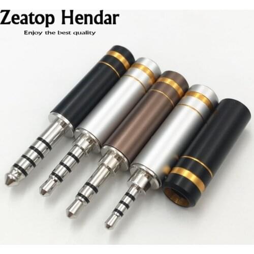 1Pcs Copper Rhodium Plated 2.5mm / 3.5mm / 4.4mm 3 4 5 Pole Stereo Jack HiFi Balanced Earphone DIY Audio Plug Solder Connector