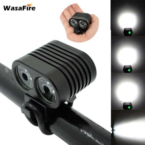WasaFire Mini 2* XM-L2 LED Bike Light 5000LM Bicycle Front Lights 4 Modes MTB Headlight Cycling Lamp + 8.4V 18650 Battery Pack