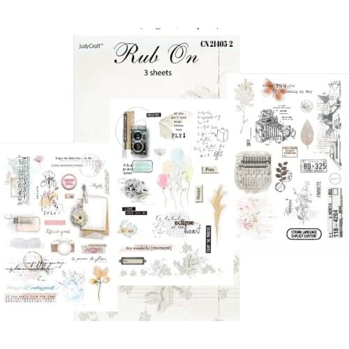 ZFPARTY Vintage Rub On Stickers for Scrapbooking DIY Projects/Photo Album/Junk Bullet Journal Card Making Crafts