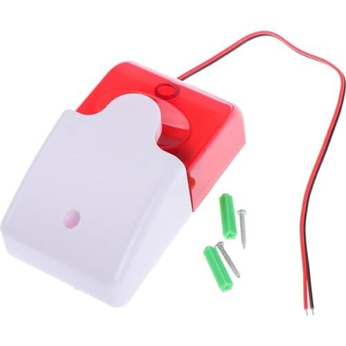 1Pc Mini Strobe Wired Siren Indicator Light Sound Alarm Lamp Flashing Light