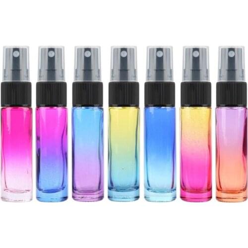 10ml Empty Colorful Glass Spray Bottle Glass Sprayer Bottles Perfume Container Refillable Cosmetic Atomizer For Tarvel Gift