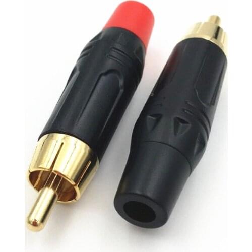 10pcs/lot Golden Plated RCA Connector Plug Audio Male Connector