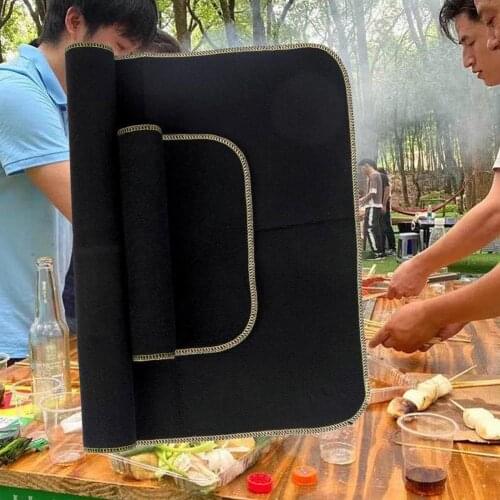 2 pieces of outdoor camping fireproof mat, barbecue stove heat insulation, carbon fiber flame retardant mat, fireproof mat