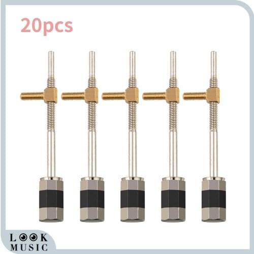 20pcs Violin Bow Silver Black Top Screw With Eyelet For 4/4 Size Violin Bow Parts