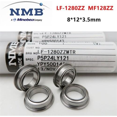 20pcs/100pcs Japan NMB Minebea high speed flange bearing LF-1280ZZ 8*12*3.5mm MF128ZZ precision miniature ball bearings