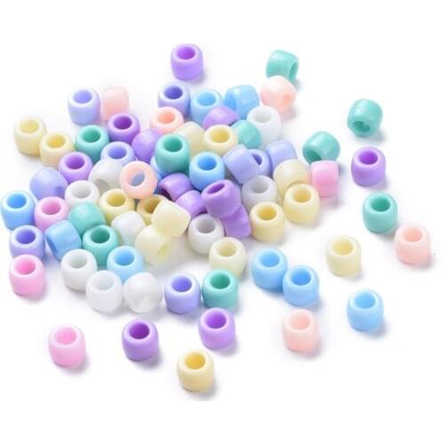 200pcs/lot Mixed Color Opaque Chunky Acrylic Beads 8mm Donut Spacer Beads for Kids Jewelry Making Diy Crafts Accessories
