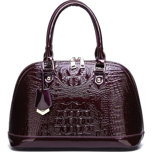 2019 fashion Women Crocodile Pattern Handbag Leather Large Shoulder Bag Black Female Hobos Bag Alligator Handbag Messenger Bags