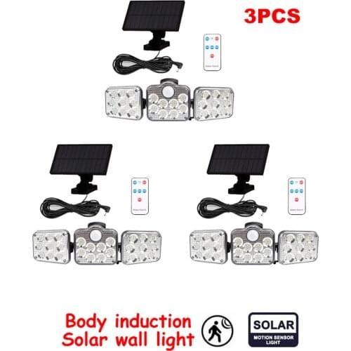 3pcs 138 led seperable remote Bulb Solar Light Outdoor Waterproof Emergency Camping Garden Lighting Solar Lamp motion sensor rem