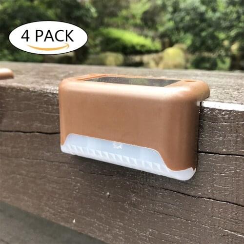 4/8 pack LED Solar Stair Lamp IP65 Waterproof Outdoor Garden Pathway Yard Patio Stairs Steps Fence Lamps Solar Night Light