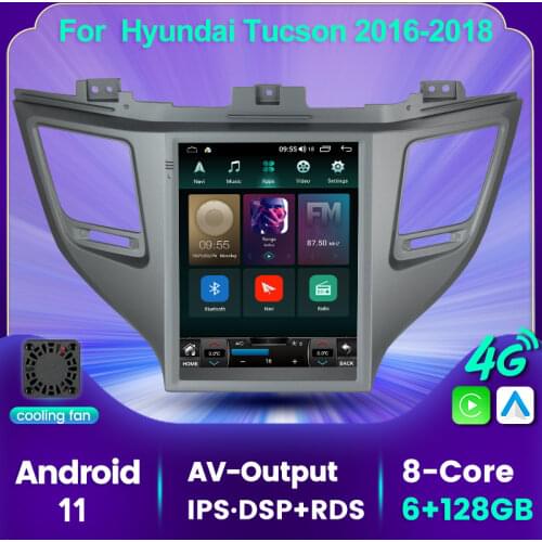 For Hyundai Tucson 3 2016-2018 Tesla Style Screen Car Radio Multimedia Video Player Navigation GPS Android 11 No 2din 2 din DVD