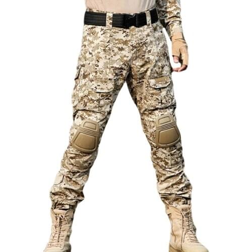 Rapid Assault multicam pants with knee pads, Camouflage tactical military clothing, paintball army cargo combat trousers
