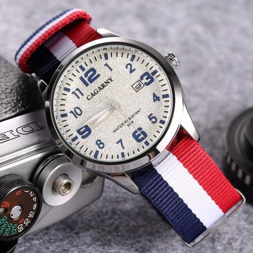 British Style Men Watch Hot Fashion Canvas Strap Mens Quartz Watch Waterproof Date Casual Male Clock Man Reloj Hombre Drop Ship