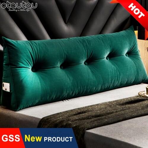 Bed Back Headboard Pillow Case Queen King Size Sofa Backrest Cushion Cover Home Decor Velvet Long Body Corner Seat Lumbar Pouf