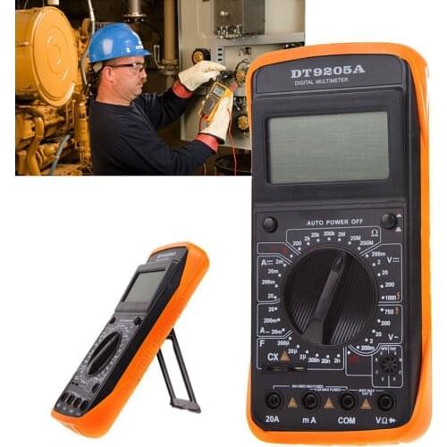 DT-9205A Digital Multimeter LCD Handheld Multitester Current Tester Luminous Display Buzzer Functions Meter Multimetro Hot N30