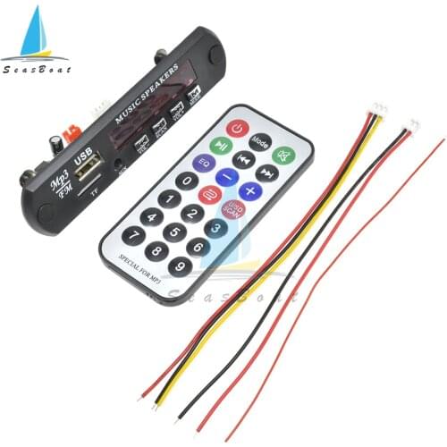DC 5V 12V Micro USB FM AUX 3.5MM TF Radio MP3 Decoder Audio Board With Remote Control For Car Remote Music Speaker