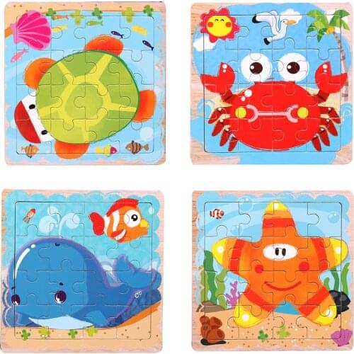 Lovely Crab Whale Marine Animal Jigsaw Puzzle Board Brain Teaser Children Toy New
