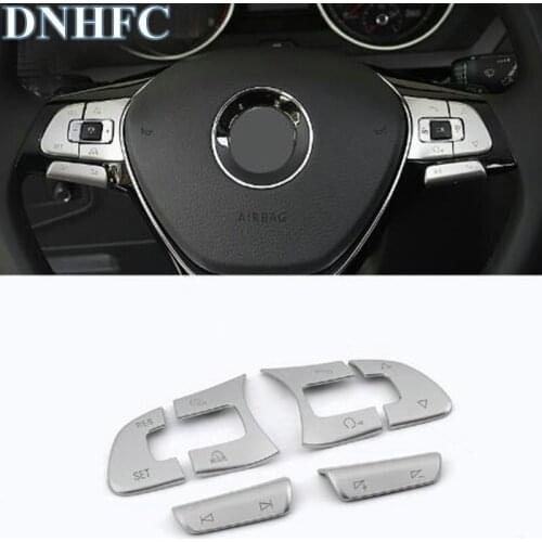 DNHFC Abs Multi-function steering wheel Stickers Cover decoration Car Accessories For Volkswagen VW Tiguan 2017