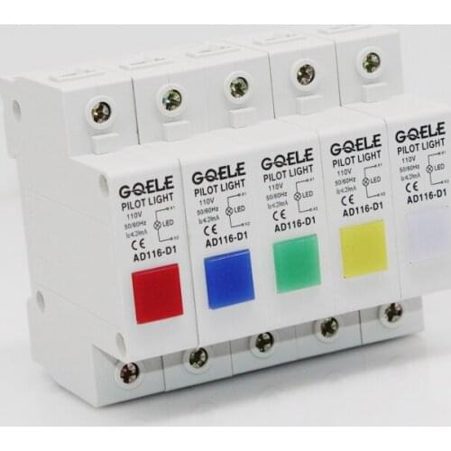 AD116-D1 din indicator blue red green yellow white 110V din type C45 circuit breaker indicate light signal lamp plot light