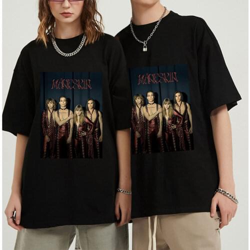 Maneskin Italian Band Print Spring Summer Holiday Street Graffiti Style Men/Women Casual T-shirt Novelty Street Hip Hop Style
