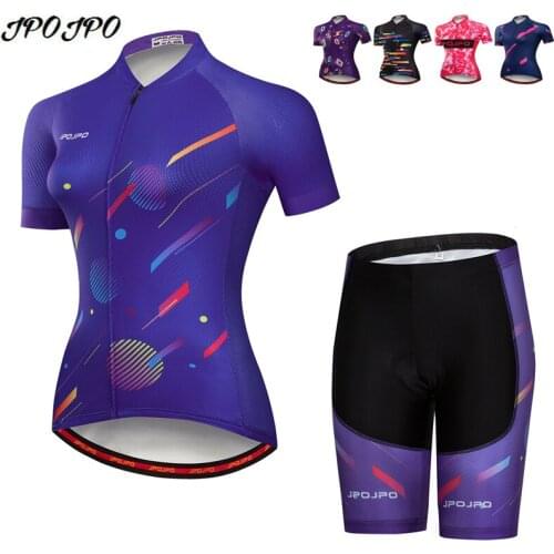JPOJPO Summer Womens Bicycle Cycling Clothing New Youth Cycling Jersey Set Ropa Ciclismo Quick Dry Breathable MTB Bike Jersey