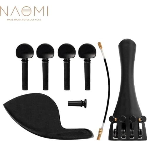 NAOMI 1Set Plastic Violin Accessories Including Tailpiece+Chinrest+Endpin+Tail Gut+4 Tuning Pegs For 4/4 3/4 1/2 1/4 1/8 Violin