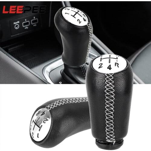 LEEPEE Hand Ball Leather 5 Speed Manual for Renault Megane II MK2 Scenic 2 Clio 3 III MK3 MT Car Gear Shift Knob Car Styling