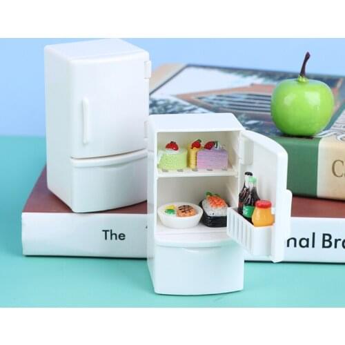 Dollhouse Miniature Refrigerator Toys Kitchen Doll House Accessories Home Furniture Decor