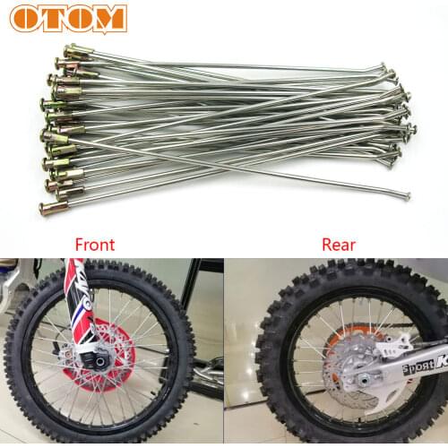 OTOM 36Pcs Bicycle Normanganese Steel Spokes Motorcycle 21" Front 18" 19" Rear Wheel Spoke Screw Bolt Nuts Nipples For HONDA CRF