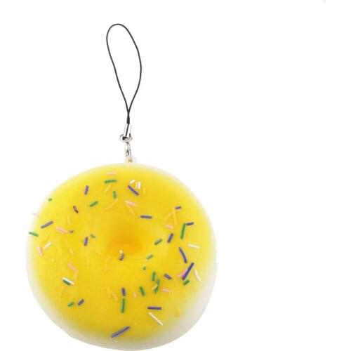 Pack of 5 Man-made 8cm Donut Charm Pendant Cell Phone with Strap Lanyard Adornment