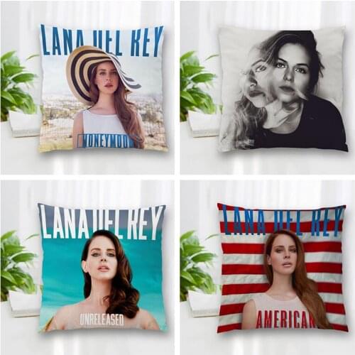 Hot Sale Custom Decorative Pillowcase Lana Del Rey Square Zippered Pillow Cover Best Nice Gift 20X20cm 35X35cm 40x40cm