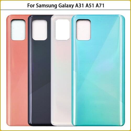 Original For Samsung Galaxy A31 A315 A51 A515 A71 A715 Plastic Panel Housing Case Battery Cover Back Door Sticker Replacement