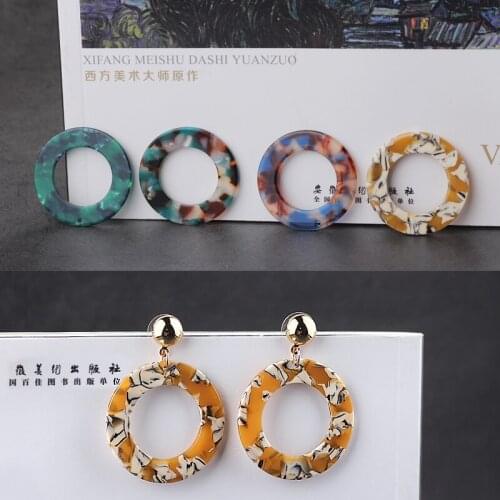 New design 30pcs/lot color acrylic material decoration Handmade round shape pendant diy earrings/garment charms accessory